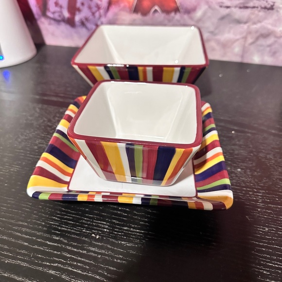 The Pampered Chef Simple Additions striped square serving dishes - Picture 13 of 13